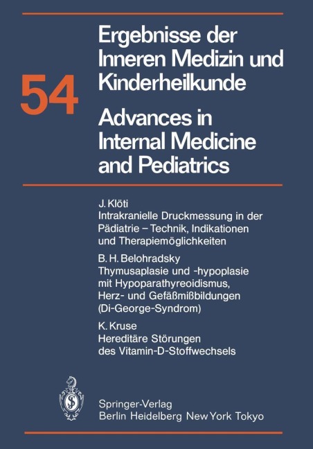 Ergebnisse der Inneren Medizin und Kinderheilkunde / Advances in Internal Medicine and Pediatrics - P. Frick, G. -A. von Harnack, A. Prader, G. A. Martini, K. Kochsiek