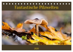 Cover-Bild zum Titel 'Fantastische Pilzwelten (Tischkalender 2026 DIN A5 quer), CALVENDO Monatskalender' von 'Monika Scheurer'