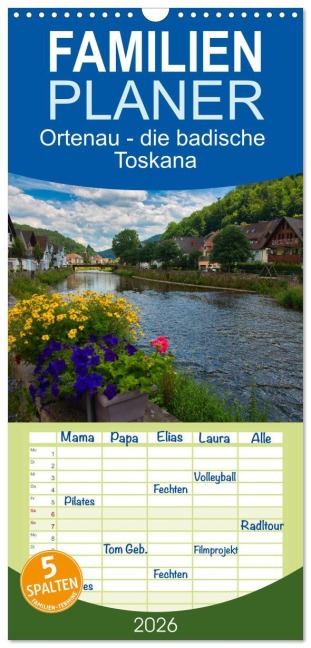 Familienplaner 2026 - Ortenau - die badische Toskana mit 5 Spalten (Wandkalender, 21 x 45 cm) CALVENDO - Tanja Voigt