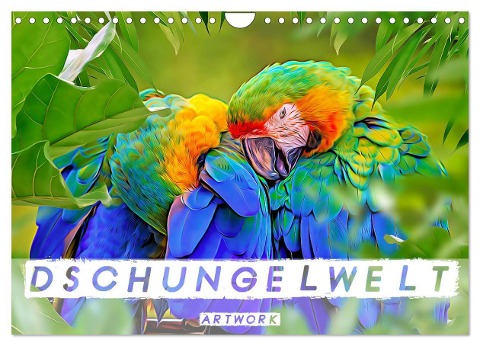 Dschungelwelt - Artwork (Wandkalender 2024 DIN A4 quer), CALVENDO Monatskalender - Liselotte Brunner-Klaus