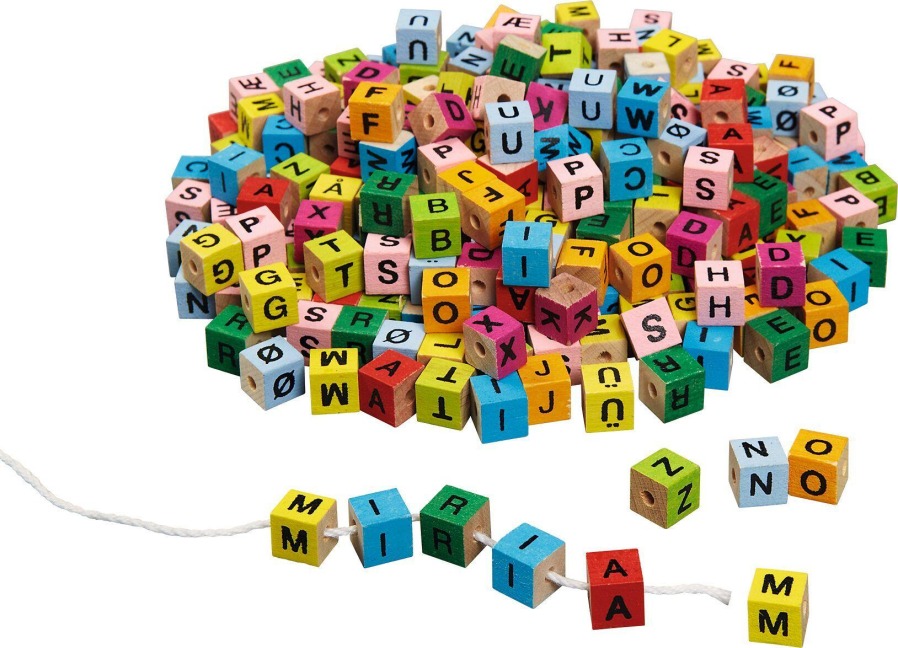 Buchstabenwürfel, bunt, zum Aufziehen -