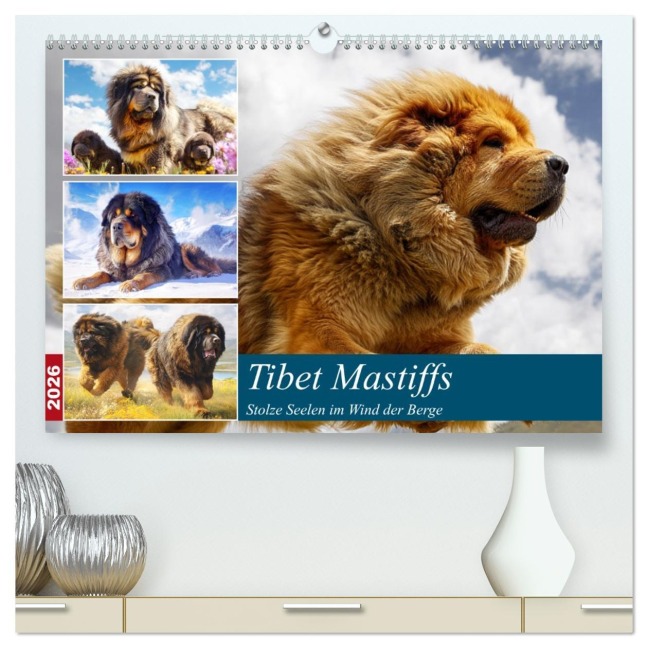 Tibet Mastiffs. Stolze Seelen im Wind der Berge (hochwertiger Premium Wandkalender 2026 DIN A2 quer), Kunstdruck in Hochglanz - Rose Hurley