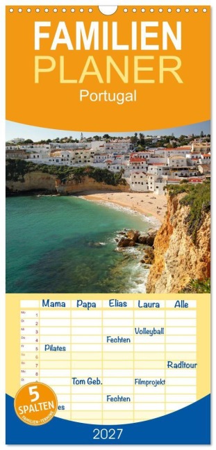 Familienplaner 2027 - Portugal mit 5 Spalten (Wandkalender, 21 x 45 cm) CALVENDO - Peter Schickert