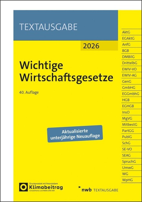 Wichtige Wirtschaftsgesetze - 
