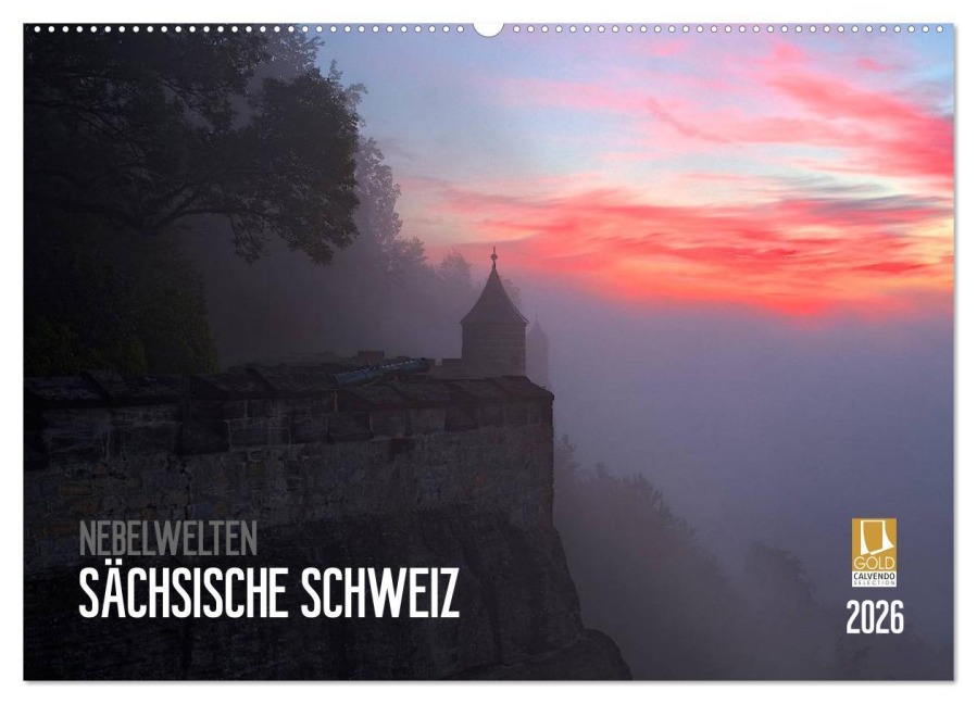 Nebelwelten Sächsische Schweiz (Wandkalender 2026 DIN A2 quer), CALVENDO Monatskalender - Dirk Meutzner