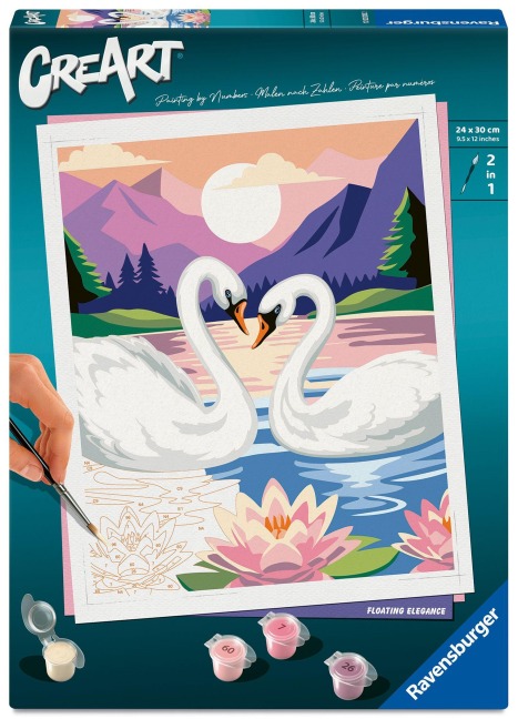CreArt, Malen nach Zahlen Adults Trend - Eleganz der Schwäne - 