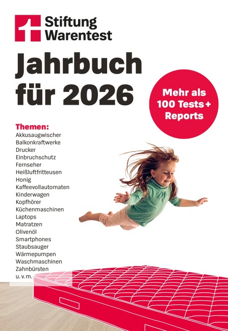Stiftung Warentest Jahrbuch 2026 - Der Ratgeber für die besten Produkte und die optimale Kaufentscheidung, Überblick über zahlreiche Produkte mit ehrlichen Bewertungen - 