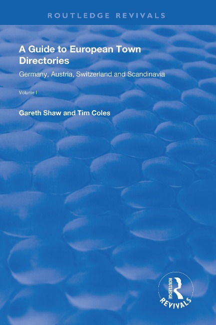 A Guide to European Town Directories - Gareth Shaw, Tim Coles