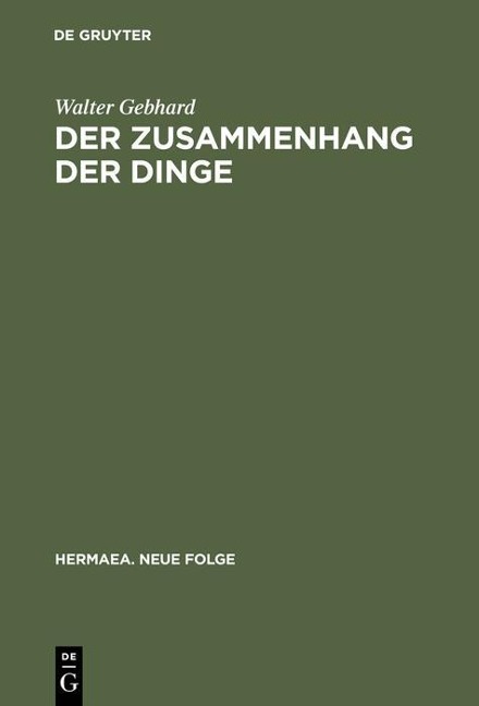 Der Zusammenhang der Dinge - Walter Gebhard