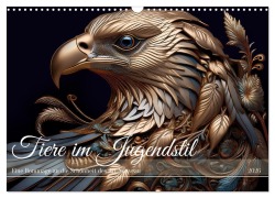 Cover-Bild zum Titel 'Tiere im Jugendstil - Eine Hommage an die Schönheit des Art Nouveau (Wandkalender 2026 DIN A3 quer), CALVENDO Monatskalender' von 'Drachenkind-Fotografie Drachenkind-Fotografie'