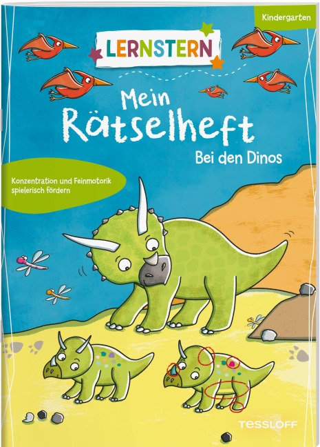 LERNSTERN. Mein Rätselheft Kindergarten. Bei den Dinos - 