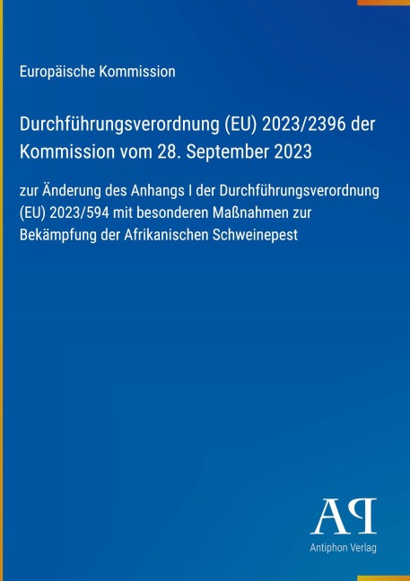 Durchführungsverordnung (EU) 2023/2396 der Kommission vom 28. September 2023 - Europäische Kommission