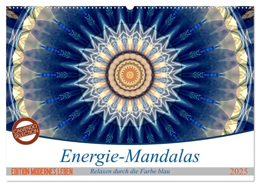 Energie-Mandalas in blau (Wandkalender 2025 DIN A2 quer), CALVENDO Monatskalender - Christine Bässler