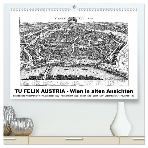 TU FELIX AUSTRIA - Wien in alten Ansichten (hochwertiger Premium Wandkalender 2025 DIN A2 quer), Kunstdruck in Hochglanz - Claus Liepke