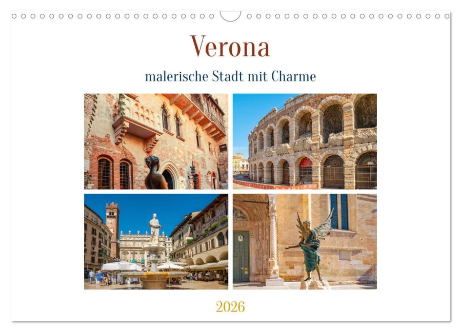 Verona - malerische Stadt mit Charme (Wandkalender 2026 DIN A3 quer), CALVENDO Monatskalender - Nina Schwarze