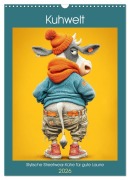 Cover-Bild zum Titel 'Kuhwelt. Stylische Streetwear-Kühe für gute Laune (Wandkalender 2026 DIN A3 hoch), CALVENDO Monatskalender' von 'Rose Hurley'