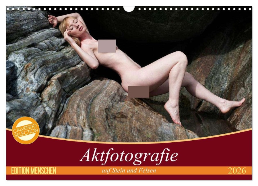 Aktfotografie auf Stein und Felsen (Wandkalender 2026 DIN A3 quer), CALVENDO Monatskalender - Judith Geiser