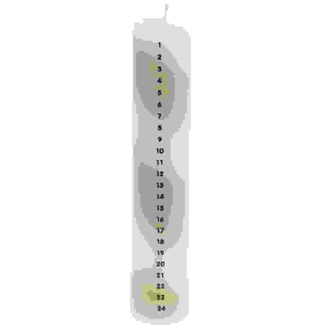 Adventskalender Kerze 1-24, Beige/Weiß - 