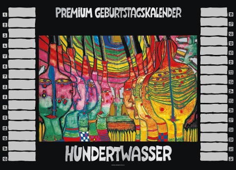 Hundertwasser Premium Geburtstagskalender - 