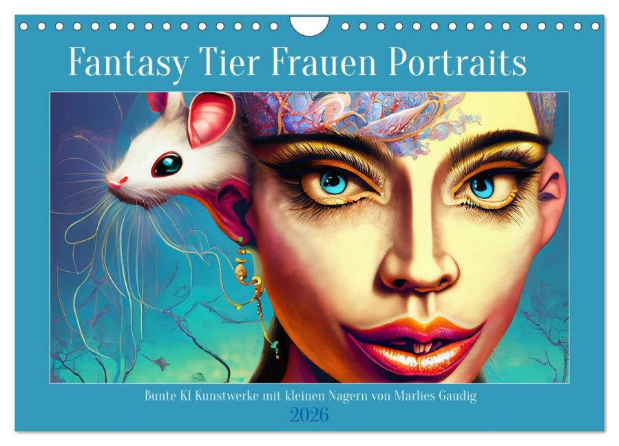 Fantasy Tier Frauen Portraits (Wandkalender 2026 DIN A4 quer), CALVENDO Monatskalender - Marlise Gaudig