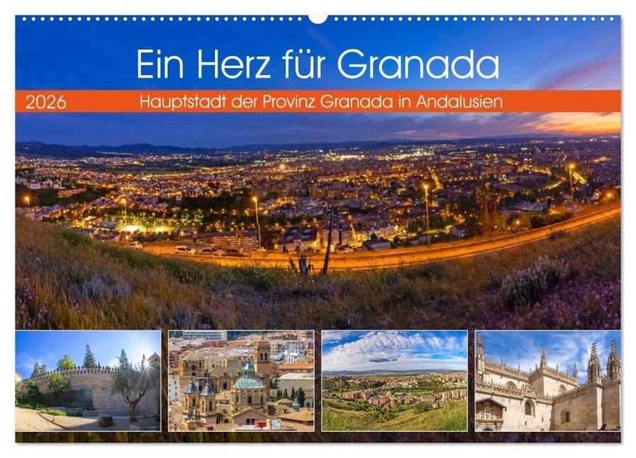 Ein Herz für Granada (Wandkalender 2026 DIN A2 quer), CALVENDO Monatskalender - Christa Kramer