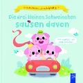 Cover-Bild zum Titel 'Geschichtenbuch mit Spielfigur - Die drei kleinen Schweinchen sausen davon' von 'Julie Harman'