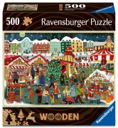 Cover-Bild zum Titel 'WOODEN Puzzle - Weihnachtsmarkt - Holzpuzzle für Erwachsene mit 500 Teilen' von ''
