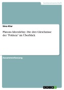 Cover-Bild zum Titel 'Platons Ideenlehre. Die drei Gleichnisse der "Politeia" im Überblick' von 'Sina Klar'