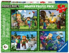 Cover-Bild zum Titel 'Kinderpuzzle 4x100 Teile - Minecraft - Biome erforschen' von ''