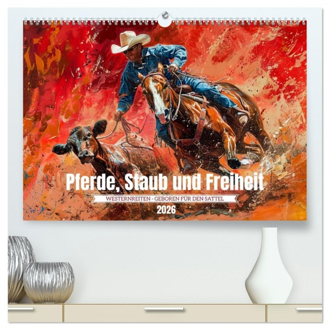 Pferde, Staub und Freiheit (hochwertiger Premium Wandkalender 2026 DIN A2 quer), Kunstdruck in Hochglanz - Kerstin Waurick