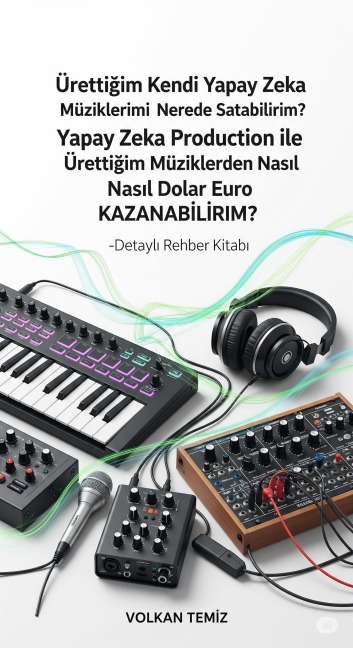 Ürettigim Kendi Yapay Zeka Müziklerimi Nerede Satabilirim? Yapay Zeka Production ile Ürettigim Müziklerden Nasil Dolar Euro KAZANABILIRIM?-Detayli Rehber Kitabi (TÜRKÇE KITAPLAR SERISI, #3) - Volkan Ebook Production, Volkan Temiz