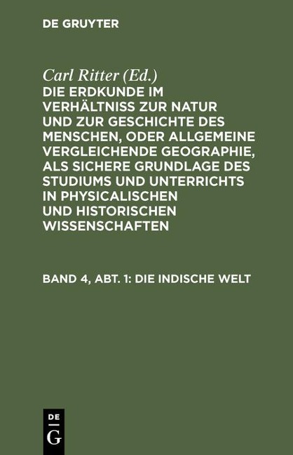 Die Indische Welt - Carl Ritter