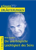Cover-Bild zum Titel 'Die unerträgliche Leichtigkeit des Seins von Milan Kundera. Textanalyse und Interpretation.' von 'Milan Kundera'