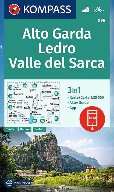 KOMPASS Wanderkarte 096 Alto Garda, Ledro, Valle del Sarca 1:25.000 - 