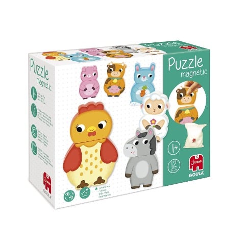 GOULA Magnetisches Holzpuzzle Bauernhof - 