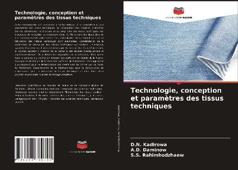 Technologie, conception et paramètres des tissus techniques - D. N. Kadirowa, A. D. Daminow, S. S. Rahimhodzhaew