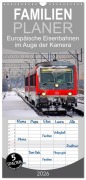 Cover-Bild zum Titel 'Familienplaner 2026 - Europäische Eisenbahnen im Auge der Kamera mit 5 Spalten (Wandkalender, 21 x 45 cm) CALVENDO' von 'Ralf Roletschek'