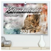Cover-Bild zum Titel 'Katzenkalender mausgemalt (hochwertiger Premium Wandkalender 2026 DIN A2 quer), Kunstdruck in Hochglanz' von 'Sylvio Banker'