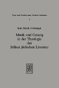Cover-Bild zum Titel 'Musik und Gesang in der Theologie der frühen jüdischen Literatur' von 'Karl E Grözinger'