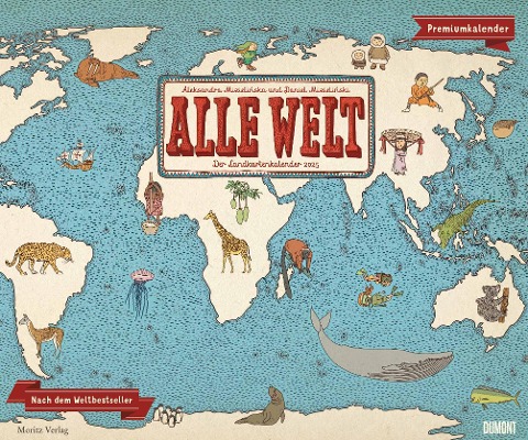 Alle Welt 2025 - Landkarten-Kalender von DUMONT- Kinder-Kalender -Querformat 60 x 50 cm - 