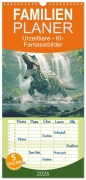 Familienplaner 2026 - Urzeittiere - KI-Fantasiebilder mit 5 Spalten (Wandkalender, 21 x 45 cm) CALVENDO - Liselotte Brunner-Klaus