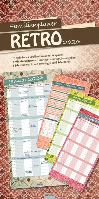 Familienplaner "RETRO" Kalender 2026 - 