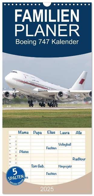 Familienplaner 2025 - Boeing 747 Kalender mit 5 Spalten (Wandkalender, 21 x 45 cm) CALVENDO - Christoph Brunner