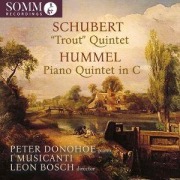 Cover-Bild zum Titel 'Hummel/Schubert: Klavierquintette' von 'Leon/Donohoe Bosch'