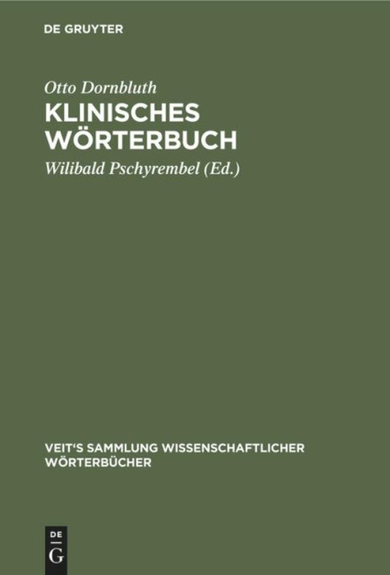 Klinisches Wörterbuch - Otto Dornbluth