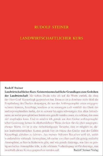 Landwirtschaftlicher Kurs - Rudolf Steiner