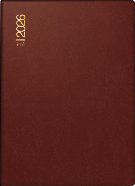 rido/idé 7013002296 | Taschenkalender Mod. perfect/Technik I 2026 | A6, Kunststoff, bordeaux - 