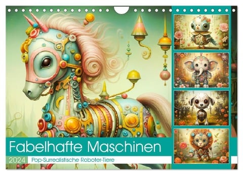 Fabelhafte Maschinen. Pop-Surrealistische Roboter-Tiere (Wandkalender 2024 DIN A4 quer), CALVENDO Monatskalender - Rose Hurley