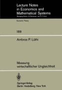 Cover-Bild zum Titel 'Messung wirtschaftlicher Ungleichheit' von 'A. P. Lüthi'