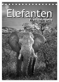 Elefanten in schwarz-weiss (Tischkalender 2025 DIN A5 hoch), CALVENDO Monatskalender - Robert Styppa
